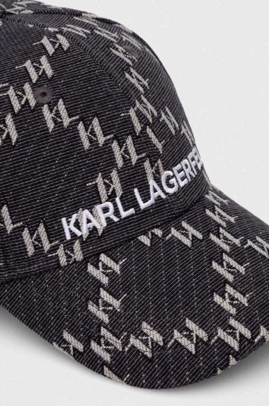 Кепка Karl Lagerfeld колір сірий візерунок фото 2