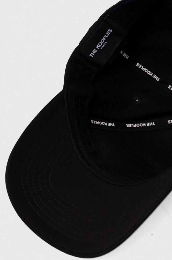 Бавовняна бейсболка The Kooples колір чорний з принтом фото 4