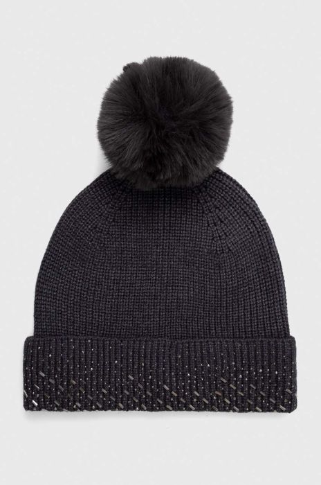 Шапка Morgan колір сірий з товстого трикотажу