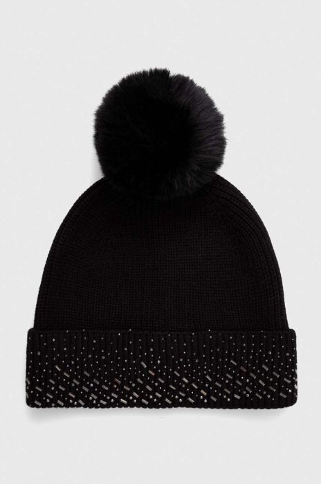 Шапка Morgan колір чорний з товстого трикотажу