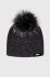 Вовняна шапка Viking колір чорний з тонкого трикотажу вовна (3550230)