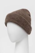 Вовняна шапка Gestuz колір бежевий з товстого трикотажу вовна