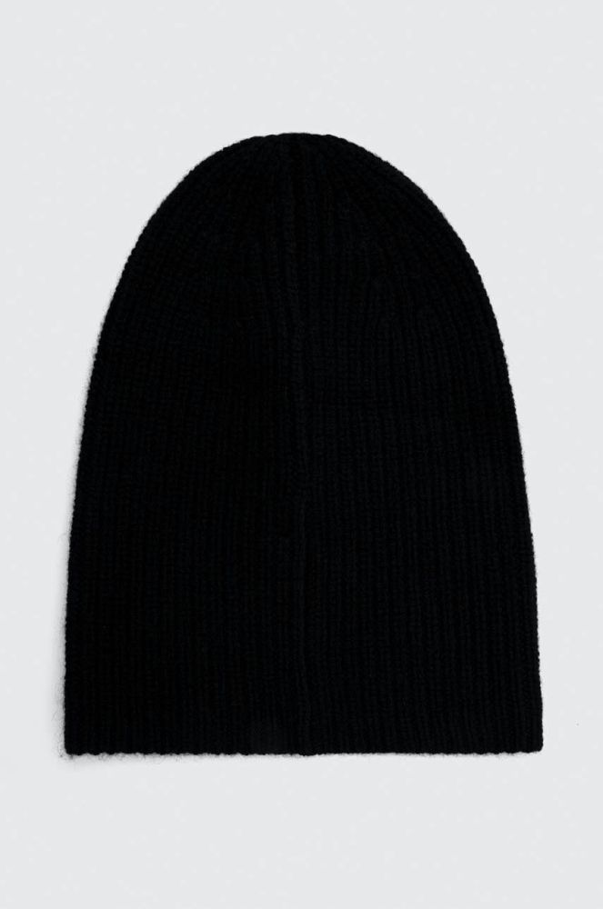 Вовняна шапка By Malene Birger колір чорний з тонкого трикотажу вовна