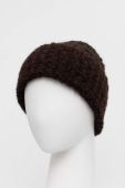 Вовняна шапка Lovechild колір коричневий з товстого трикотажу вовна