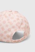 Бавовняна кепка Guess колір рожевий візерунок
