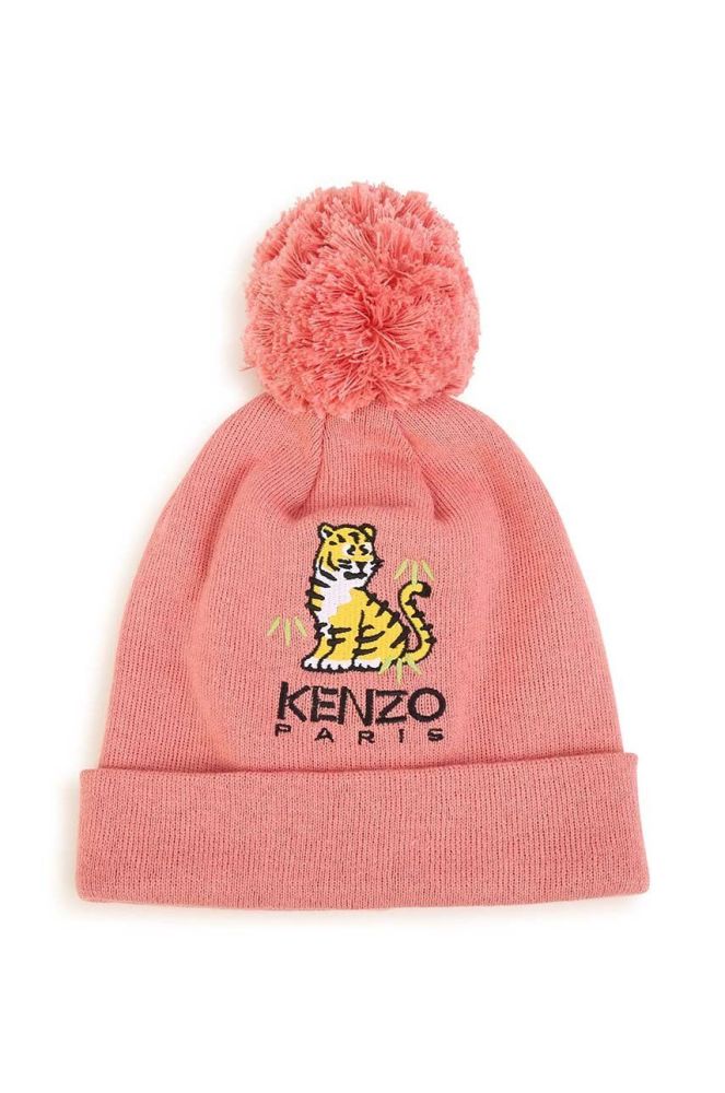 Дитяча шапка з домішкою кашеміру Kenzo Kids колір рожевий (3458369)