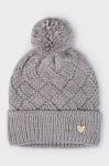 Дитяча шапка з домішкою вовни Mayoral колір сірий з товстого трикотажу вовна