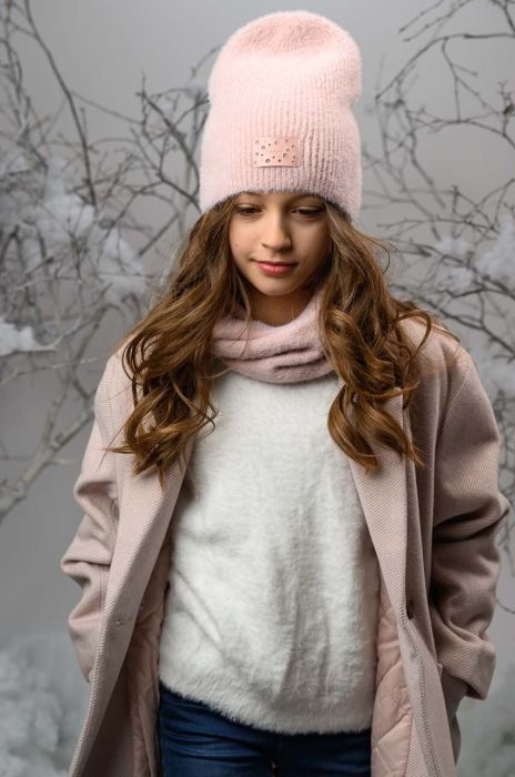 Дитяча шапка Jamiks DORIO колір рожевий