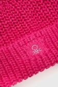 Дитяча шапка з домішкою вовни United Colors of Benetton колір рожевий з товстого трикотажу (3415156)