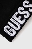 Дитяча шапка Guess колір чорний з тонкого трикотажу