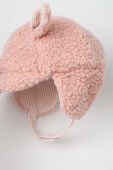 Дитяча шапка United Colors of Benetton колір рожевий з товстого трикотажу (3634590)