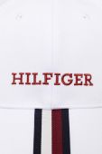 Дитяча бавовняна кепка Tommy Hilfiger колір білий з принтом