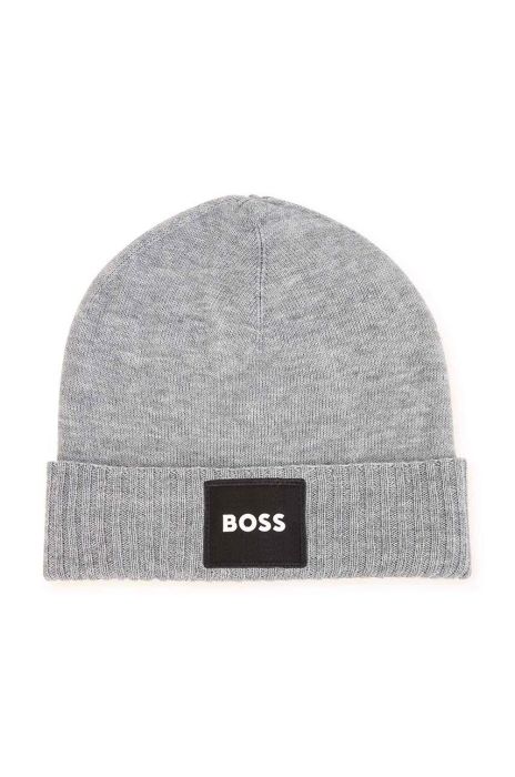 Дитяча шапка з домішкою вовни BOSS колір сірий (3445791)