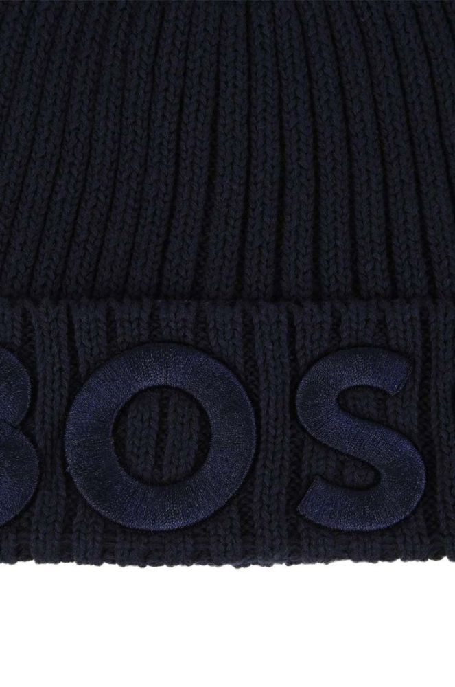 Дитяча бавовняна шапка BOSS колір синій з бавовни (3445806) фото 3