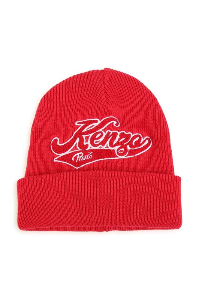 Дитяча шапка Kenzo Kids колір червоний з бавовни (3424083)