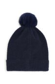 Дитяча шапка з домішкою вовни Michael Kors колір синій з тонкого трикотажу