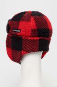 Шапка Columbia Youth Rugged Ridge Sherp колір червоний з товстого трикотажу