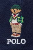 Дитяча бавовняна кепка Polo Ralph Lauren колір синій з аплікацією (3470492)