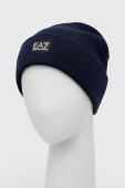 Дитяча шапка EA7 Emporio Armani колір синій з товстого трикотажу