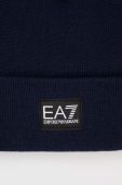 Дитяча шапка EA7 Emporio Armani колір синій з товстого трикотажу