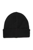 Дитяча шапка з домішкою вовни BOSS колір чорний з тонкого трикотажу