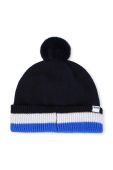 Дитяча бавовняна шапка BOSS колір синій з товстого трикотажу з бавовни