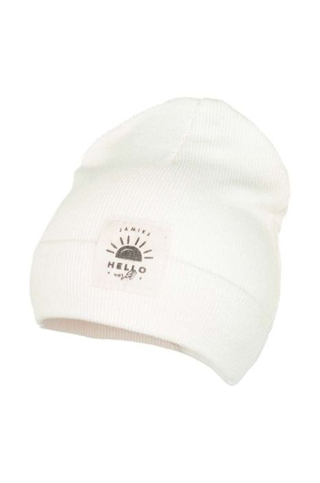Дитяча шапка Jamiks OLI колір білий з тонкого трикотажу