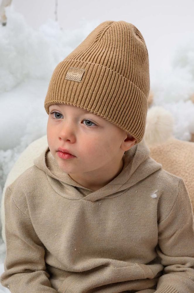 Дитяча шапка Jamiks PAULIN колір коричневий