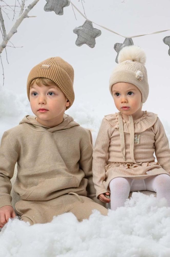 Дитяча шапка Jamiks PAULIN колір коричневий фото 3