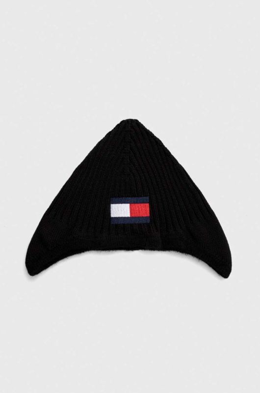 Дитяча шапка Tommy Hilfiger колір чорний