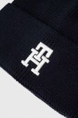 Дитяча шапка Tommy Hilfiger колір синій з товстого трикотажу