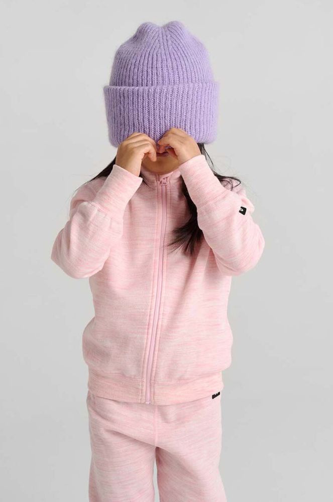 Дитяча шапка з домішкою вовни Reima Pilvinen колір фіолетовий