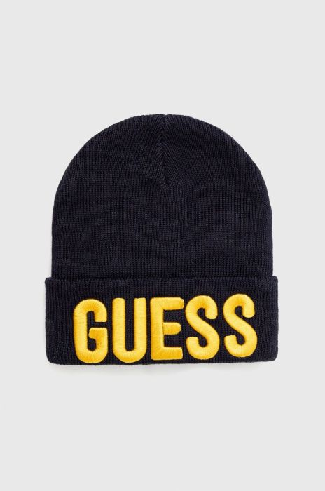 Дитяча шапка Guess колір синій з тонкого трикотажу (3638155)