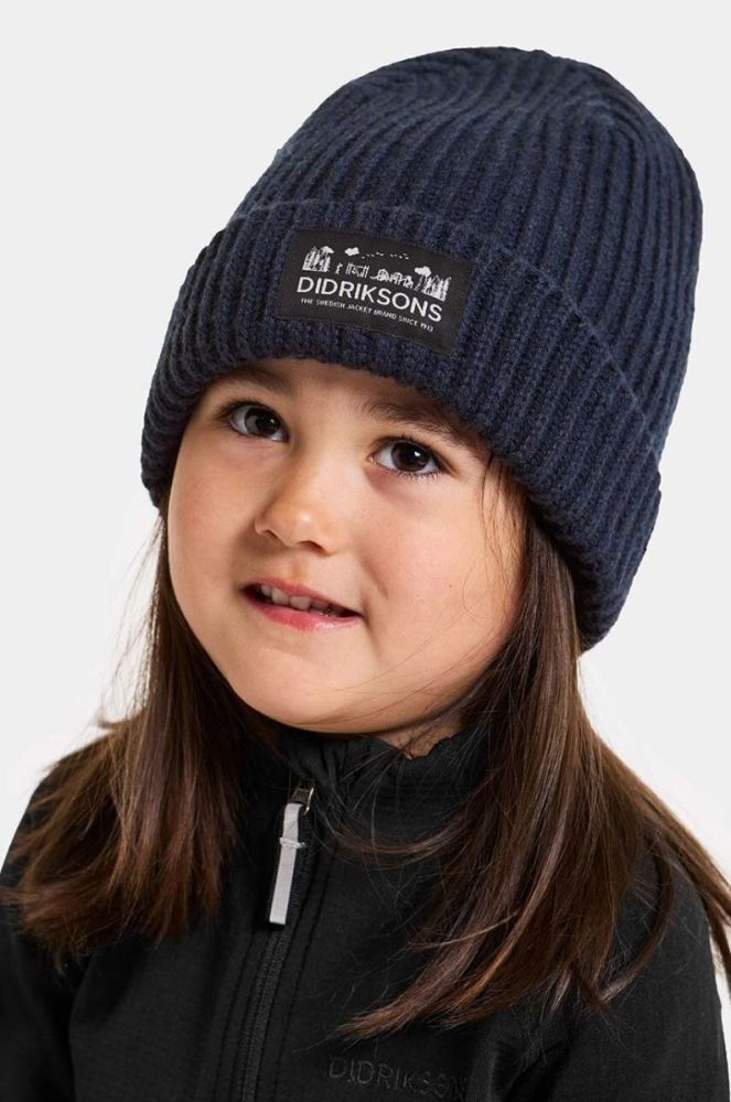 Дитяча шапка Didriksons BUS KDS BEANIE колір синій фото 3