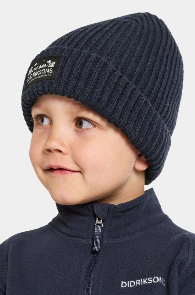 Дитяча шапка Didriksons BUS KDS BEANIE колір синій фото 5