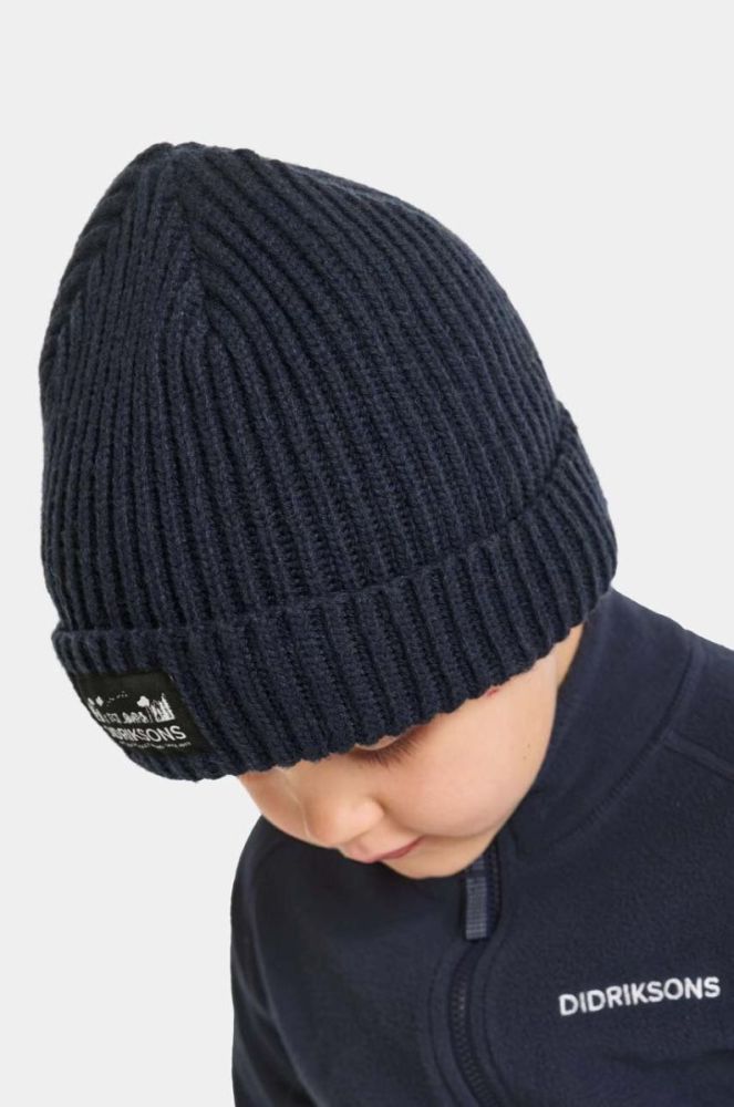 Дитяча шапка Didriksons BUS KDS BEANIE колір синій фото 6