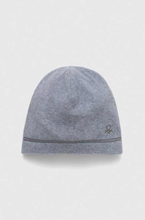 Дитяча шапка United Colors of Benetton колір сірий з тонкого трикотажу