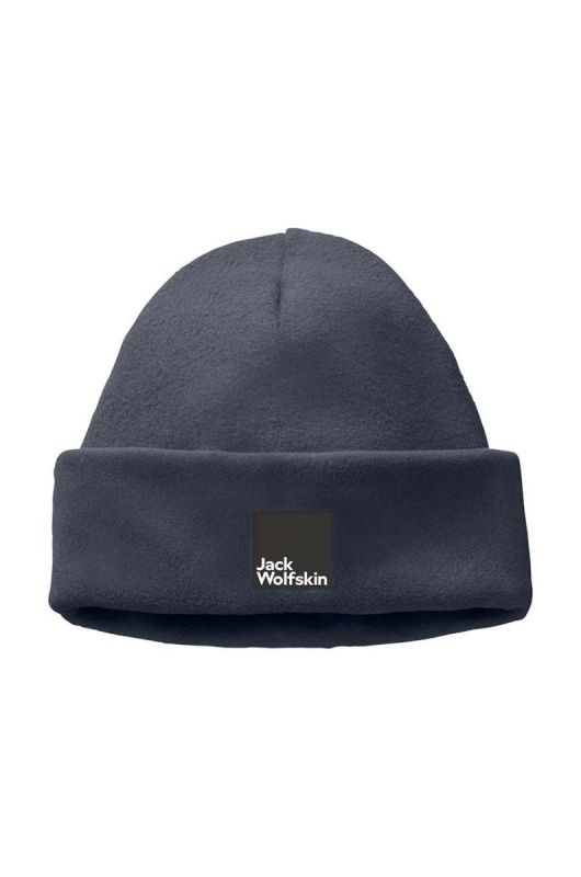 Дитяча шапка Jack Wolfskin SPIRIT FLEECE BEANIE колір синій з тонкого трикотажу