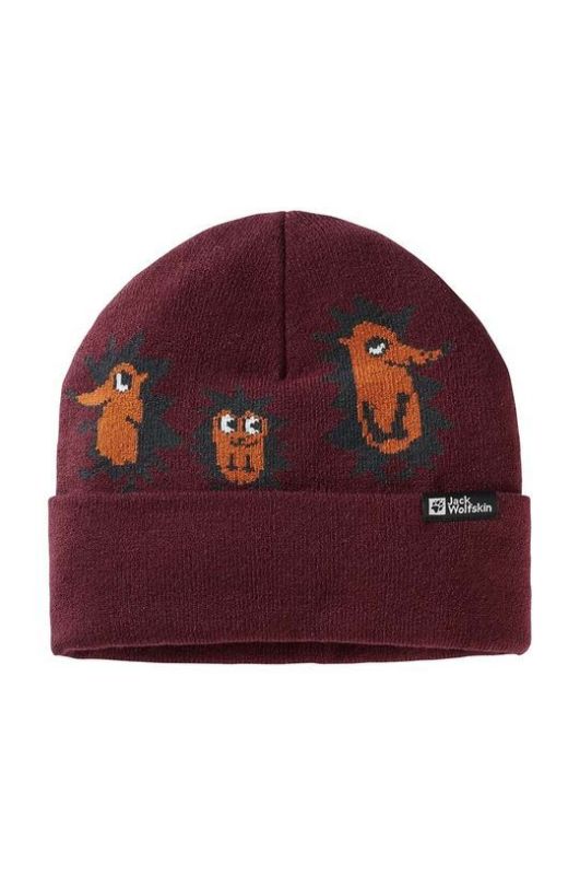 Дитяча шапка Jack Wolfskin колір бордовий