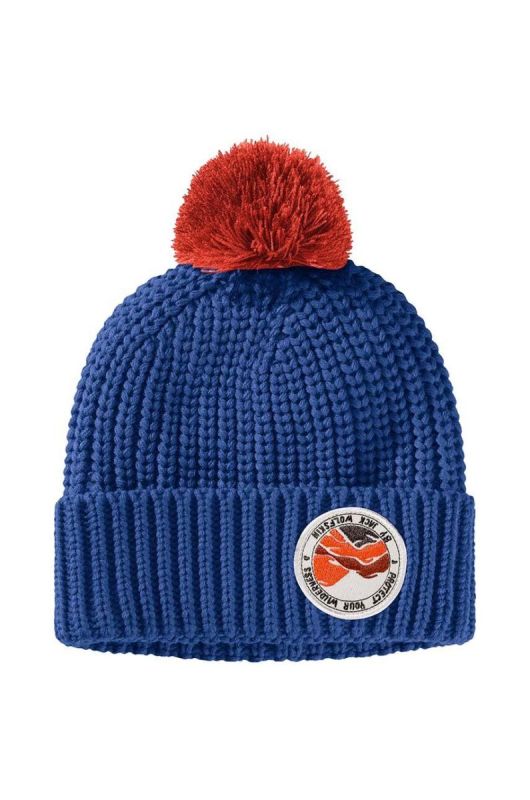 Дитяча шапка Jack Wolfskin POMPOM BADGE колір блакитний фото 2