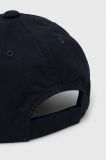 Дитяча бавовняна кепка Emporio Armani колір синій з аплікацією