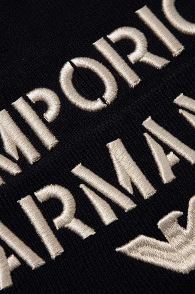 Дитяча шапка з домішкою вовни Emporio Armani колір синій фото 3