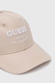 Кепка Guess колір бежевий з аплікацією