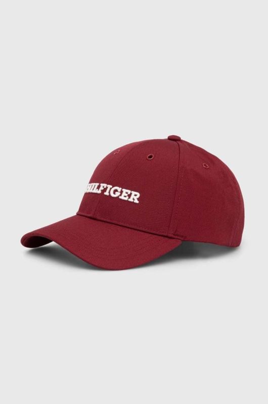 Кепка Tommy Hilfiger колір бордовий з аплікацією