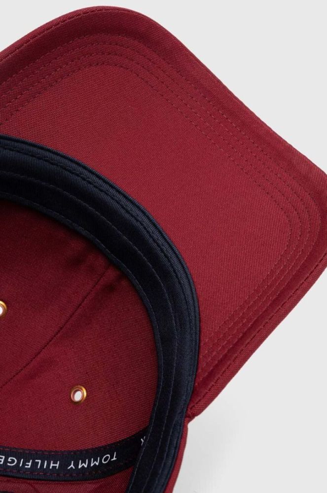 Кепка Tommy Hilfiger колір бордовий з аплікацією фото 3