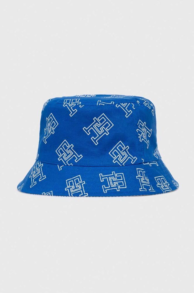 Двосторонній бавовняний капелюх Tommy Hilfiger колір блакитний