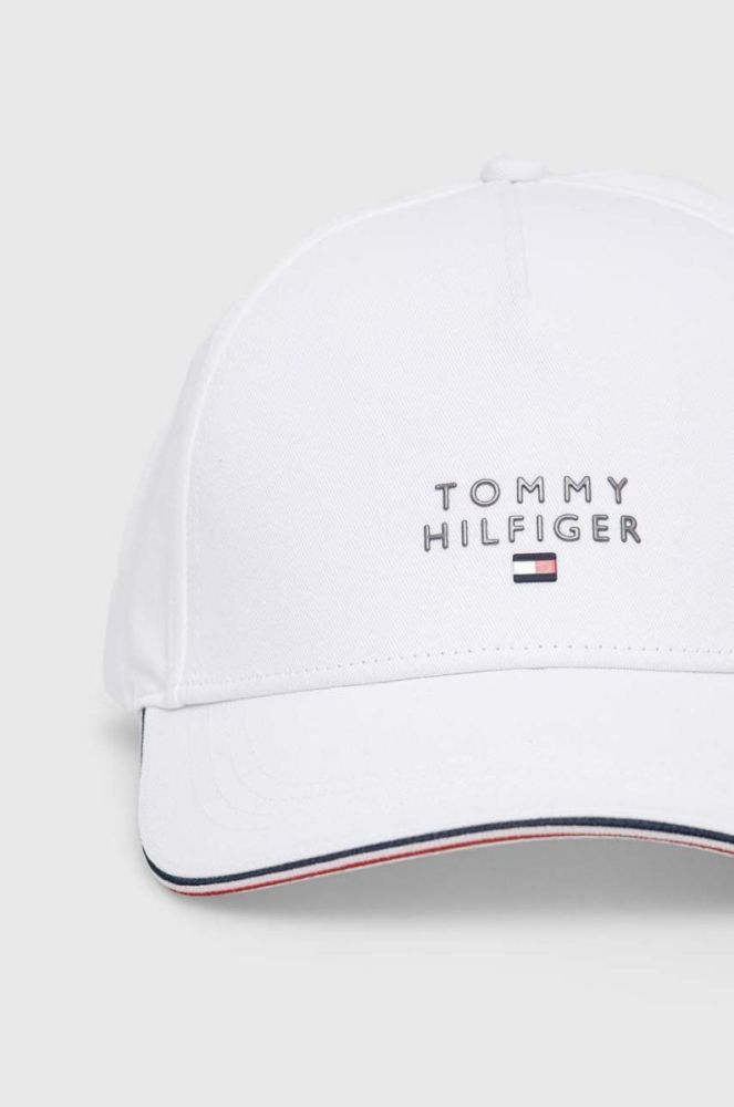 Бавовняна бейсболка Tommy Hilfiger колір білий візерунок фото 2