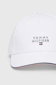 Бавовняна бейсболка Tommy Hilfiger колір білий візерунок