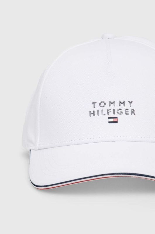 Бавовняна бейсболка Tommy Hilfiger колір білий візерунок фото 2