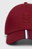 Бавовняна бейсболка Tommy Hilfiger колір бордовий з принтом